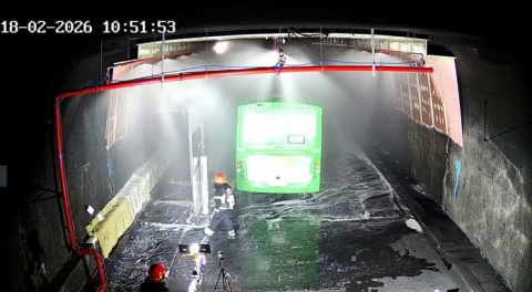 El Consorcio realiza un simulacro de incendio en un autobús eléctrico