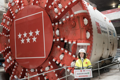 La tuneladora 'Mayrit', lista para empezar a perforar el túnel de la L11 de Metro