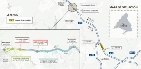 Las obras de mejora en la A-6 obligarán a cortes de carril en agosto