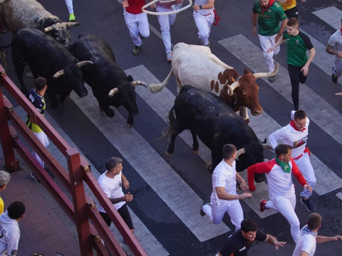 Los toros de rejones de La Castilleja protagonizan el quinto encierro