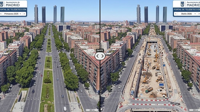 Un mapa interactivo permite ver desde el espacio c&oacute;mo cambia Madrid